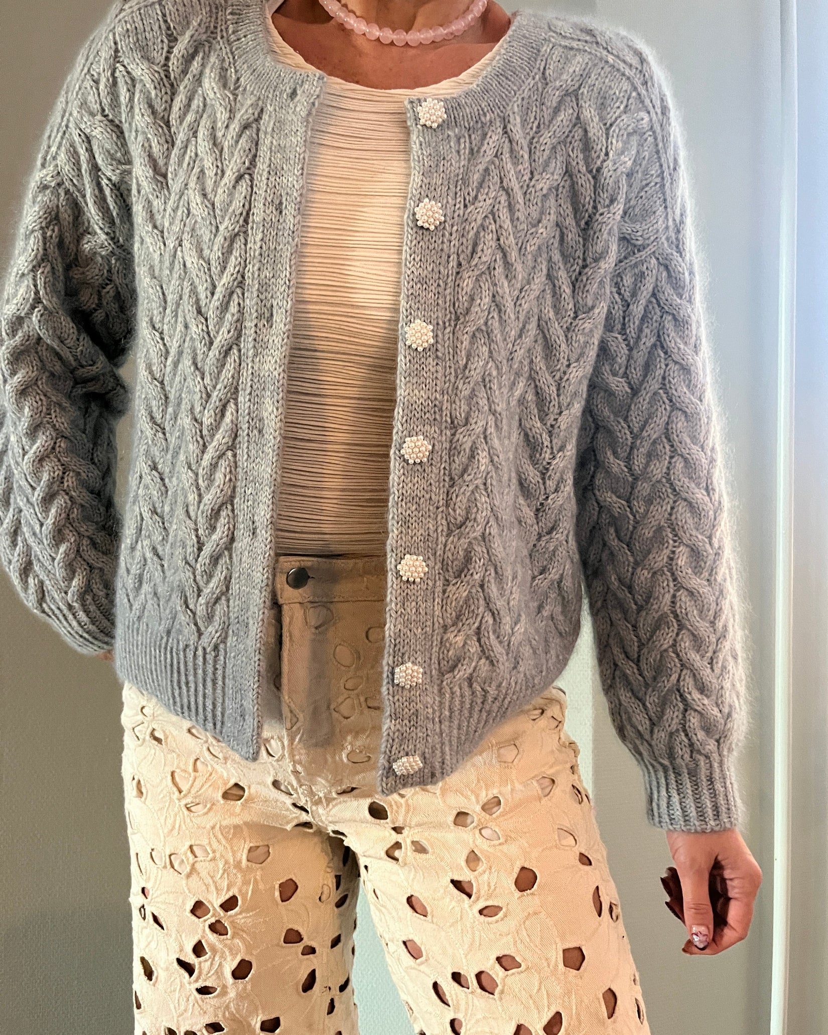 Let's Twist Again Cardigan English – Popknit