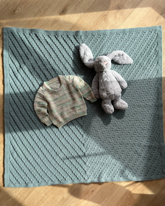 Riptide Baby Blanket Dansk Popknit strikkeopskrift