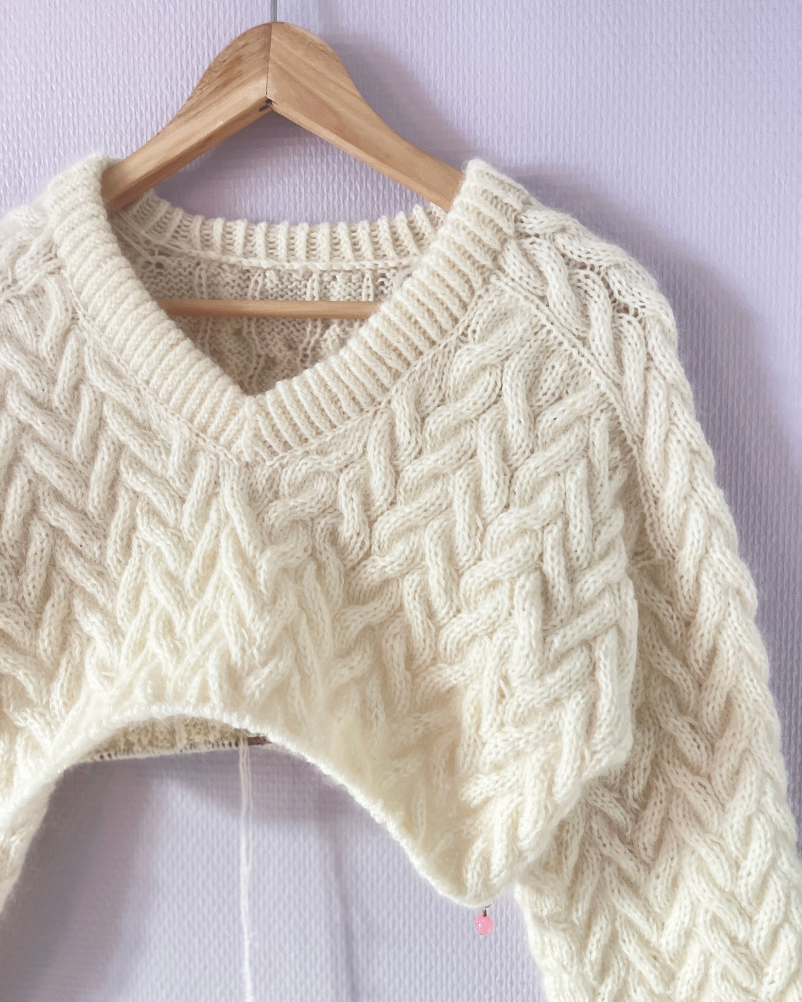 りっちゃん　Jacquared Vネック KNIT◆ Let's Twist Again Sweater V-Neck English – Popknit