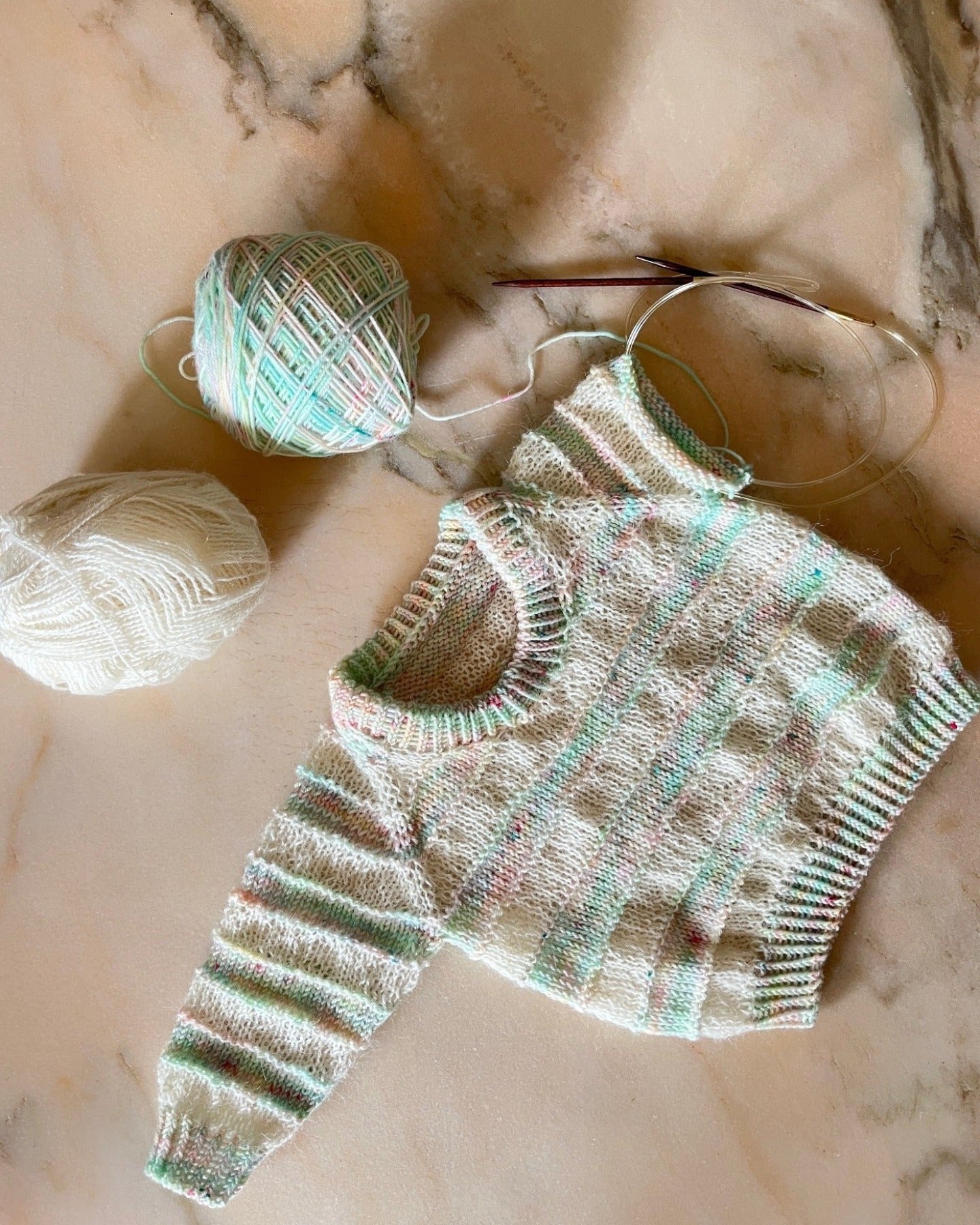 Straight Up Sweater Baby English Popknit knitting pattern