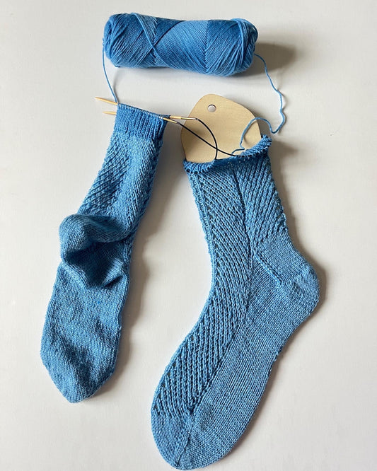 Time After Time Socks English popknit knitting pattern